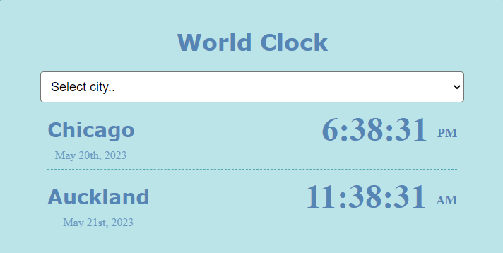 World clock application